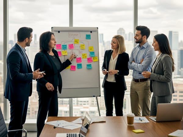 Business Coaching, Training & Stressmanagement 8 Kerstin B. Reile moderiert Workshop: Teamentwicklung am Whiteboard